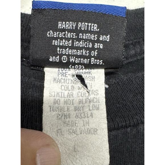 Vintage 2002 Black L Harry Potter Chamber of Secrets Flying Ford Anglia T-Shirt - Picture 3 of 12